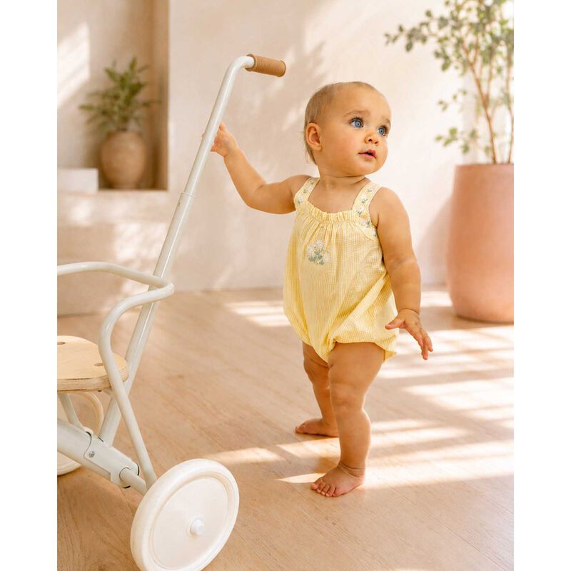 B&eacute;b&eacute; Libby Check Romper W Emb Straps image number 3